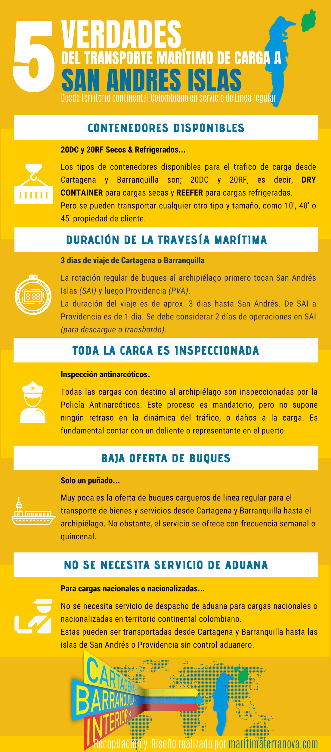 5 Verdades del transporte maritimo de carga a San andres islas